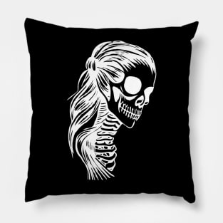 Skeleton Girl in White Pillow