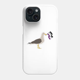 Seagull Holding Asexual Pride Flag Phone Case