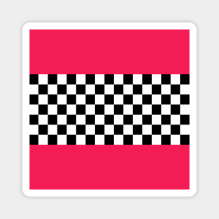 Checkerboard and pink Magnet