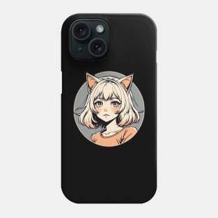 Vintage anime cat girl Phone Case