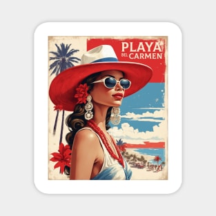 Playa del Carmen Mexico Vintage Poster Tourism Magnet