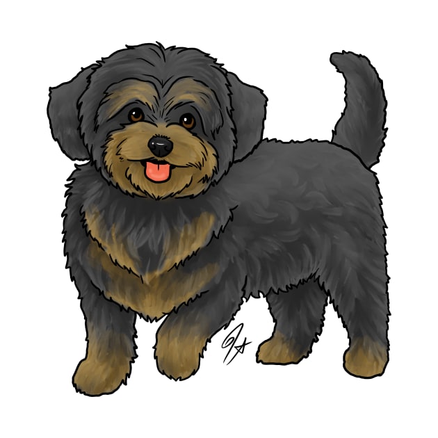 Dog - Maltipoo - Black and Tan by Jen's Dogs Custom Gifts and Designs