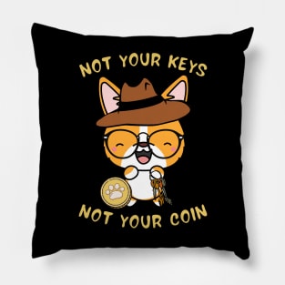 not your keys not your coin corgi Pillow
