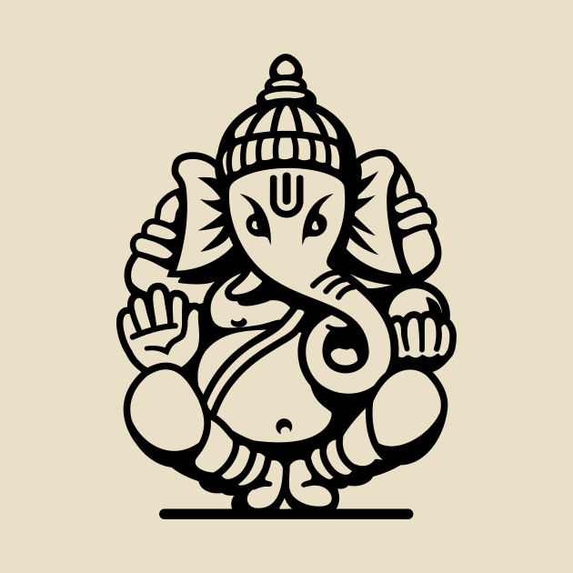 Ganesh Ganesa Ganapati Elephant 4 (black) by Mystic-Land