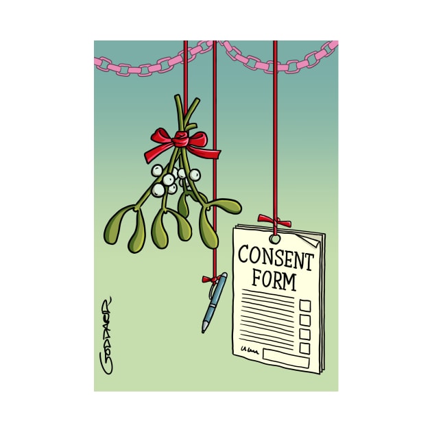 Christmas consent to kiss under mistletoe by GODDARD CREATIVE