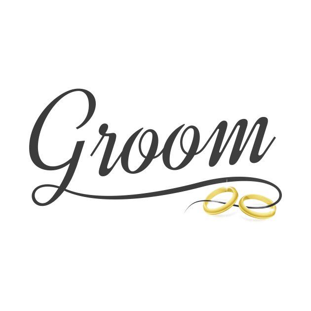 Elegant Groom with Gold Wedding Rings Calligraphy by Jasmine Anderson