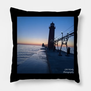 Grand Haven Lighthouse at Sunset Pillow