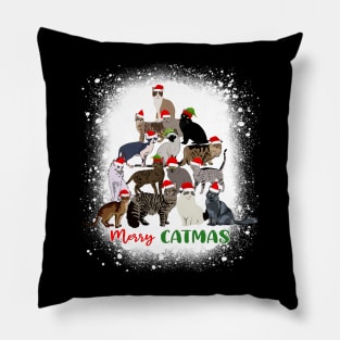 Bleached Merry Catmas Christmas Cat Tree Pillow