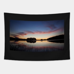 Beautiful clouds and lake landscape after sunset Tapestry