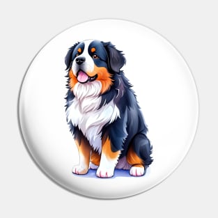 Photo of a Bernese mountain dog with black, white, and brown fur Pin