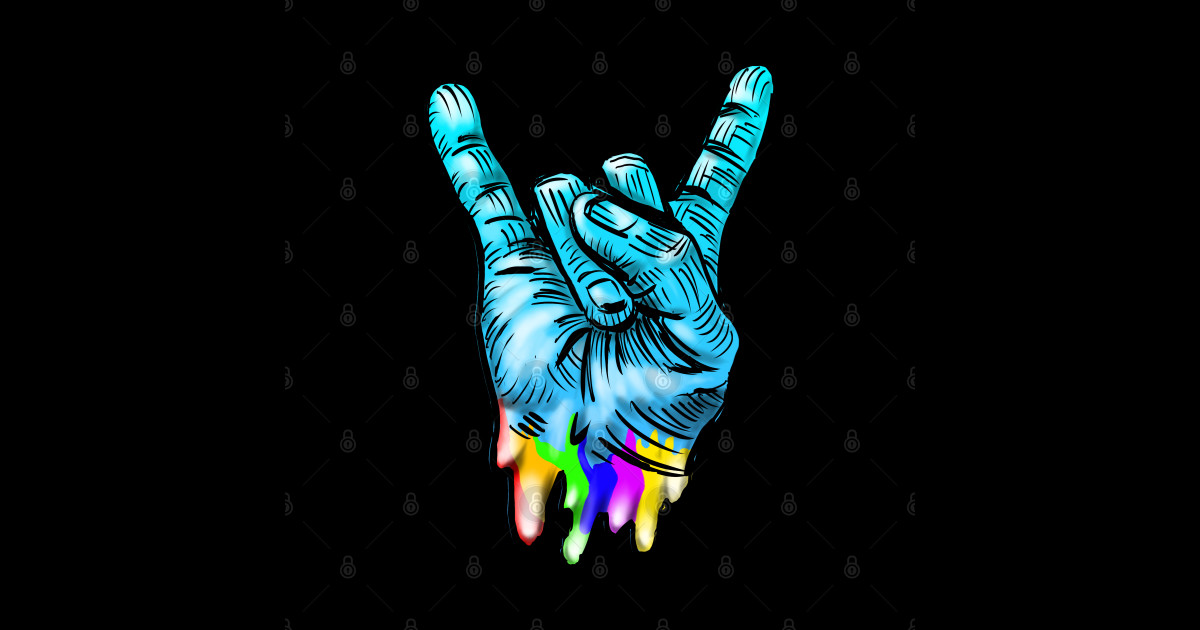 Devil Horn Rocker Hand - Rocker Hand - Sticker | TeePublic