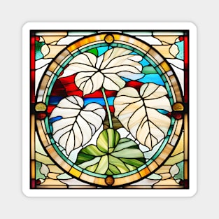 Albino Monstera Trio Stained Glass Magnet