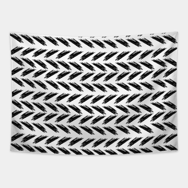Black and White Abstract Tapestry by CateBee8