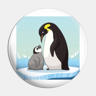 Family of penguins in cartoon style. Penguin character design. vector illustration Pin