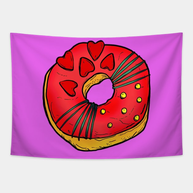 Heart Donut Tapestry by minniemorrisart