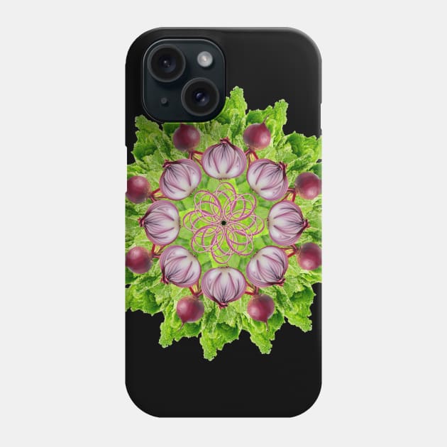 Veggie onion salad mandala Phone Case by burenkaUA