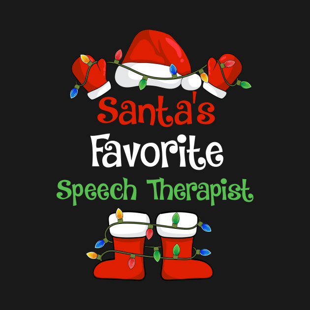 Santa's Favorite Speech Therapist Funny Christmas Pajamas by cloverbozic2259lda