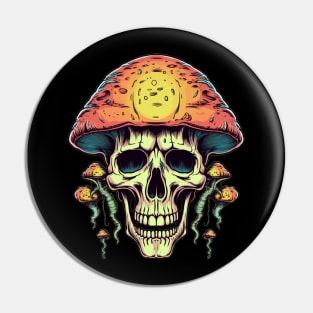 Enigmatic Euphoria Skull Mushroom Pin