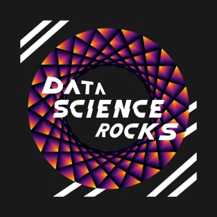 Data Science Rocks | Retro Racing Stripes Logo Yellow Red Black T-Shirt