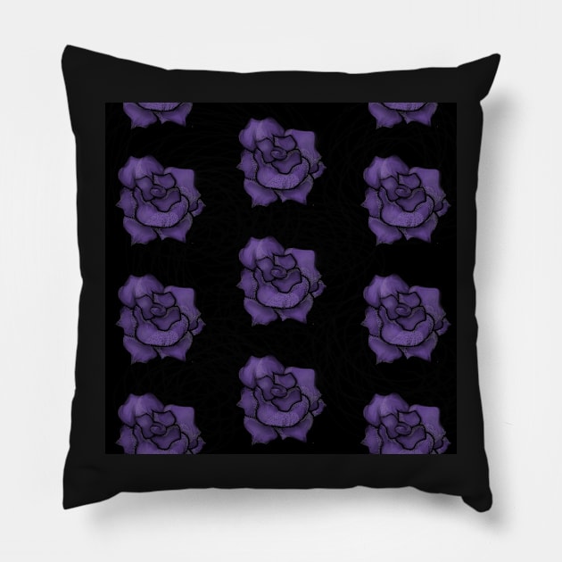 Purple Pearl Rose Pattern Pillow by designsbyjuliee