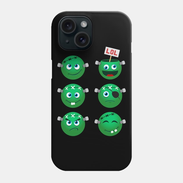 Frankenstein Emoji for Spooky and Scary Halloween Fun Phone Case by SassySoClassy