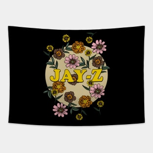 Jay-Z Name Personalized Flower Retro Floral 80s 90s Name Style Tapestry