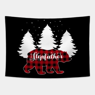 Stepfather Bear Buffalo Red Plaid Matching Family Christmas Tapestry