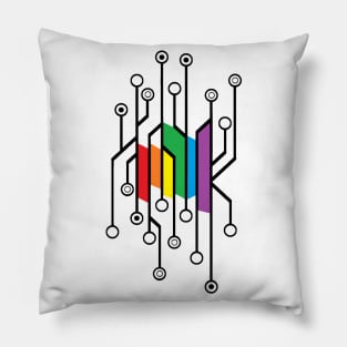 Rainbow circuits Pillow