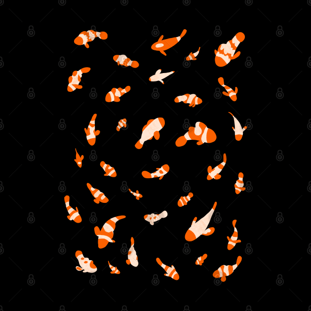 Minimalist Orange Saltwater Clownfish Pattern by narwhalwall