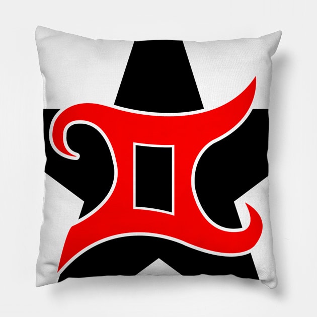 Gemini zodiac star Pillow by OrneryDevilDesign