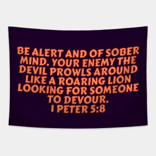 Bible Verse 1 Peter 5:8 Tapestry