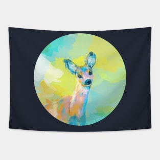 Doe Portrait, Forest Animal Painting Tapestry