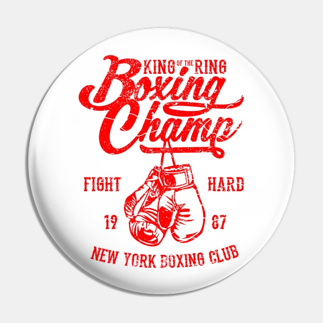 New York Boxing Vintage Design Pin by Jarecrow 