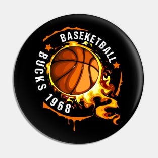 Graphic Basketball Name Bucks Classic Styles Pin