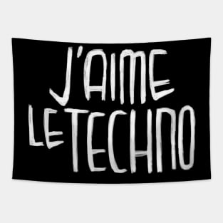 I love Techno, French Techno Typography, J'aime le Techno Tapestry