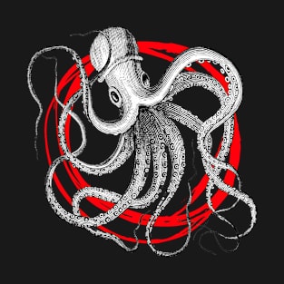 Vintage octopus and circle T-Shirt