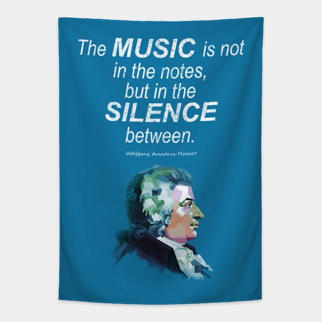 Mozart Quotes Tapestry by Alkahfsmart