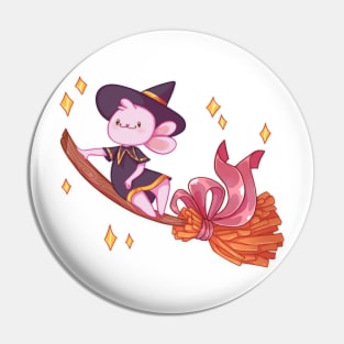 Witch bunny on a broom Pin