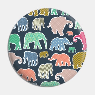 Colorful Elephants, Pattern Of Elephants, Zigzag Pin