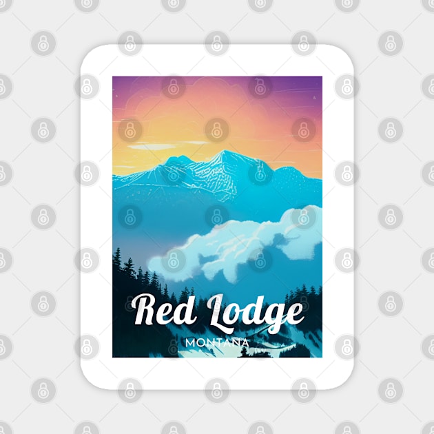 Red Lodge ski - Montana Magnet by UbunTo