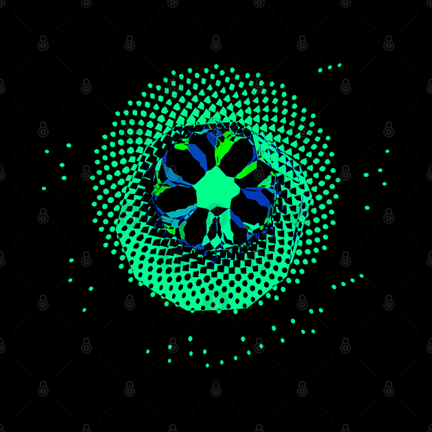 3D Glass Crystal Phyllotaxis Flower by quasicrystals