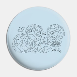 Hope Is the Thing With Feathers - Circular Gallifreyan Pin