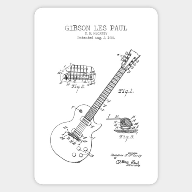 Electric Guitar Les Paul Musical Instrument Wall Art Sticker