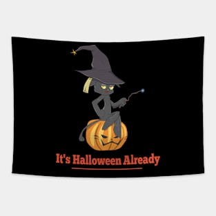 Halloween Magical Cat Tapestry