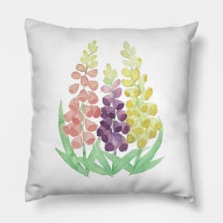 Loose Watercolor Foxgloves Pillow