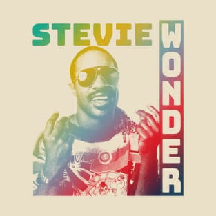 Stevie Wonder Graphite Pen Rainbow Colors T-Shirt