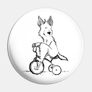 German Shepherd on a Trike Pin