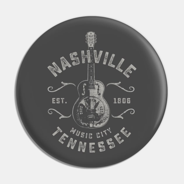 Nashville Music City USA Vintage Pin by Designkix