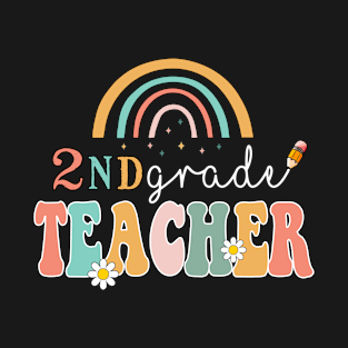 2Nd Grade Teacher Rainbow Leapord Back to School T-Shirt