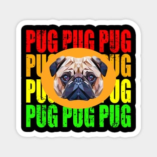 Funny Pug Polygon Dog Head Pet Gift Magnet